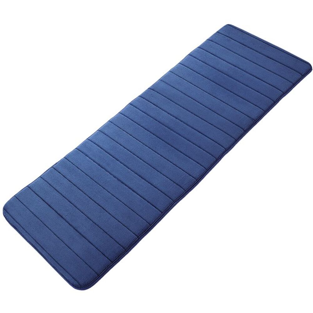 Memory Foam Bath Mat Absorbent Soft Runner Floor Mat 24" x 63" Blue